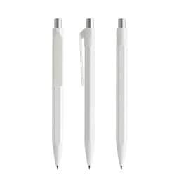 prodir QS50 PMP Push Kugelschreiber, White-Silver satin finish