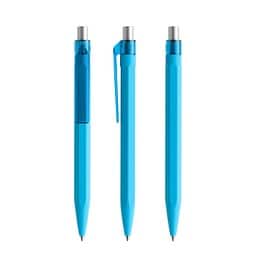 prodir QS50 Soft Touch PRT Push Kugelschreiber, Cyan Blue-Silver satin finish