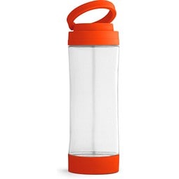 QUINTANA. Sportflasche aus Glas mit PP-Verschluss 390 ml, Orange