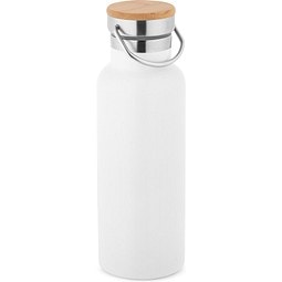 RAGNAR. Trinkflasche aus Edelstahl (36% recycelt) (570 mL), doppelwandig und vakuumisoliert, Weiß