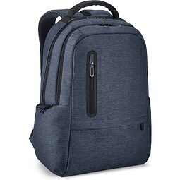 RE-BOSTON. Wasserabweisender 2Tone-Laptop-Rucksack aus recyceltem Nylon mit 210D-Fach, Blau
