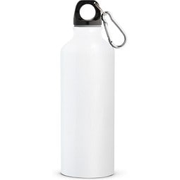 RE-LANDSCAPE M. Flasche aus recyceltem Aluminium (100% rAL) 530 mL mit Karabiner, Weiß