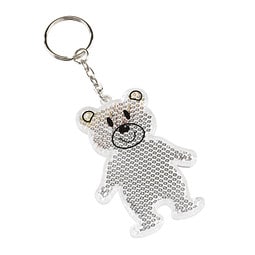 Reflektierender Schlüsselanhänger TEDDY,weiß