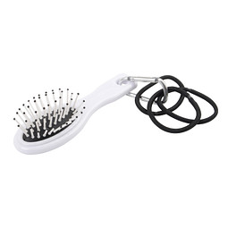 Reisebürste mit Haargummis COIFFEUR,schwarz, weiß