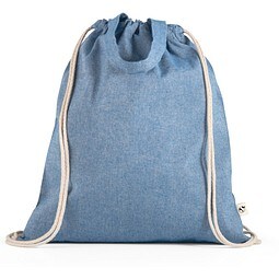 RISSANI. Tragetasche/Turnbeutel (2in1) aus recycelter Baumwolle (70%) und polyester (30% rPET) (140 g/m²), Blau