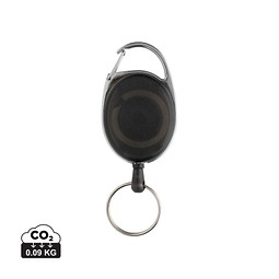Roller-Clip-Schlüsselanhänger aus RCS recyceltem ABS, schwarz