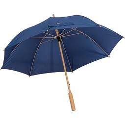 RPET Regenschirm mit Bambusgestänge LETITIA, dunkelblau