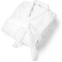 RUFFALO LARGE. Bademantel (350 g/m²) aus Baumwolle (82%) und recycelter Baumwolle (18%), Weiß