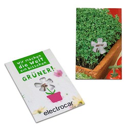 Samen-Karte-Mini Blume, Gartenkresse, 2-seit. Druck