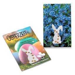 Samen-Karte-Mini Ostern, Vergissmeinnicht, 2-seit. Druck