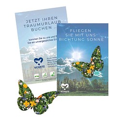 Samenpapier auf A6-Karte, Schmetterling, 2-seit. Druck