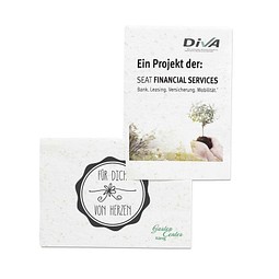 Samenpapier DIN A7, Blumenmischung, 2-seit. Druck