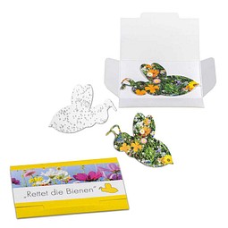 Samenpapier im Klappkärtchen, Bienchen, 1-seit. Druck