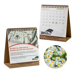 Samenpapier-Tischkalender, Gänseblümchen, 1-seit. Druck