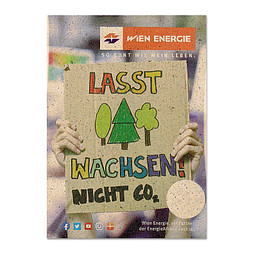 Samentütchen Mini - Graspapier - Sonnenblumen, braun