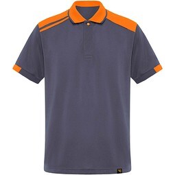 Samurai Kurzärmeliges Poloshirt mit antibakterieller Wirkung, 160 g/m2, unisex, blei/orange, 2XL