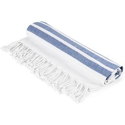 SARDENHA. Strandtuch aus Baumwolle (70% recycelt) und Polyester (30% recycelt) (180 g/m²), Dunkelblau