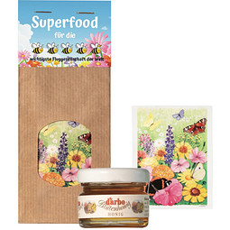 Geschenkset Save the Bees, Honig und Blumensamen