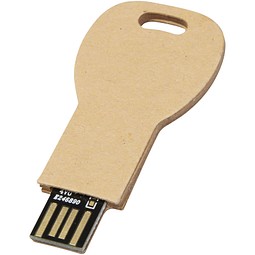 Schlüssel USB-Stick 2.0 aus recyceltem Papier, Kraftpapier, 16GB
