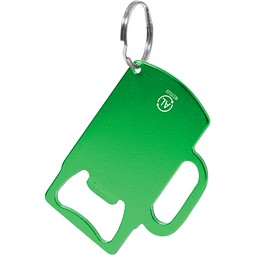 Schlüsselanhänger mit Flaschenöffner Basler, grün