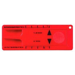 Schlüsselanhänger Reifenprofilmesser, rot