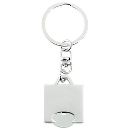 METMAXX® Schlüsselanhänger mit Chip, Square, silber