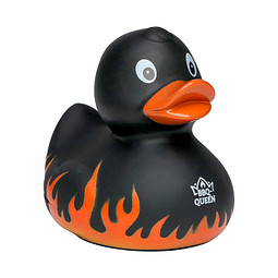 Schnabels® Bade-Ente Flammen mit Slogan BBQ-Queen, schwarz