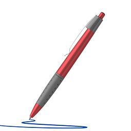 Schneider Druckkugelschreiber Loox, blaue Mine, rot/metallic