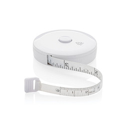 Schneiderband aus RCS recyceltem Kunststoff, weiß