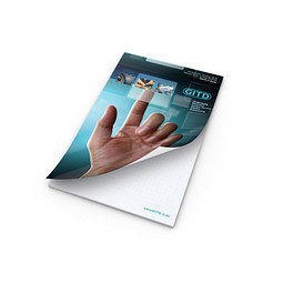 Geiger-Notes Schreibblock A5 Cover Bestseller, ohne Lochung, inkl. Druck, weiß