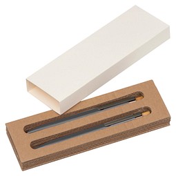 Schreibset mit Kugelschreiber und Druckbleistift aus recyceltem Aluminium , anthrazit
