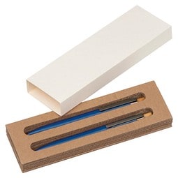 Schreibset mit Kugelschreiber und Druckbleistift aus recyceltem Aluminium , blau