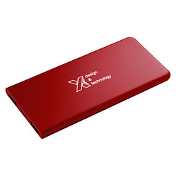 SCX.design P15 5000 mAh Powerbank mit Leuchtlogo, Mid red