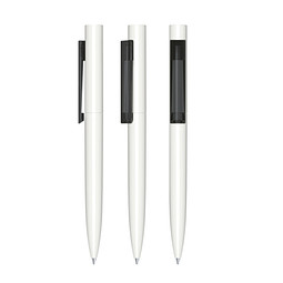 senator® Drehkugelschreiber Headliner Polished, blaue Mine, weiß,schwarz