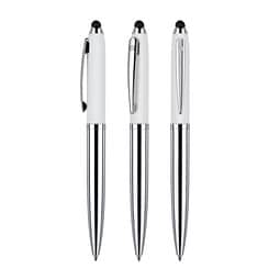 senator® Drehkugelschreiber Nautic Touch Pad Pen, blaue Mine, weiß