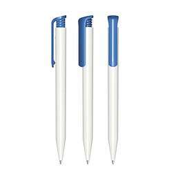 senator® Druckkugelschreiber Super Hit Polished Basic, blaue Mine, weiß,blau 2935