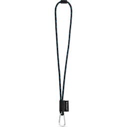 SET Lanyard NAUTIC Long (Ø 7 mm) mit 55 mm D-förmigem Karabiner und Ø 7 mm Sicherheitsverschluss, Schwarz/Königsblau