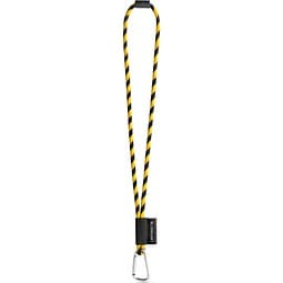 SET Lanyard TUBE Long (Ø 7 mm) mit 55 mm D-förmigem Karabiner und Ø 7 mm Sicherheitsverschluss, Schwarz/Gelb