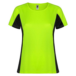 Shanghai Sport T-Shirt für Damen, Fluor Green / schwarz, 2XL