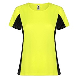 Shanghai Sport T-Shirt für Damen, Fluor Yellow / schwarz, XL