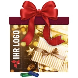 Shape Adventskalender Geschenk, Lindt Schokotäfelchen, Gold-Paket