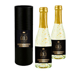 Piccolo Secco Flasche Sie sind Gold-Wert, 200 ml, Weihnachtsvariante