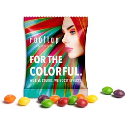 Skittles im Werbetütchen, 10 g, Folie transparent, inkl. Druck