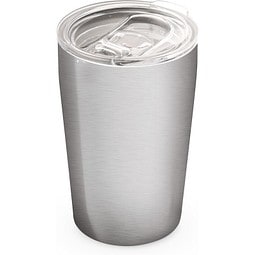 SLIDER. Reisebecher (Sublimation) aus Edelstahl 380 ml, Satinsilber