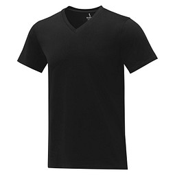 Somoto T-Shirt mit V-Ausschnitt für Herren, schwarz, L
