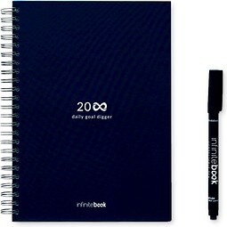 STARTER KIT INFINITE PLANNER A5. Set bestehend aus einem "Infinity Tagebuch", Reinigungsset, Marker und Markerhalter, Dunkelblau