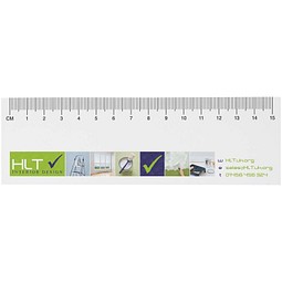 Sticky-Mate® Haftnotizen mit gedrucktem 15 cm Lineal aus recyceltem Material, weiss, 25 pages