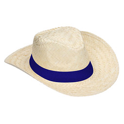 Strohhut Texas, natur/blau