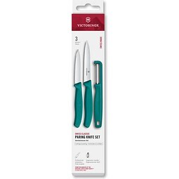 Swiss Classic, Gemüsemesser mit I-Schäler, 3tlg, grün