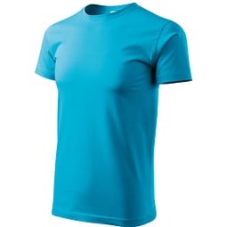 T-Shirt Herren Basic, S, türkisblau